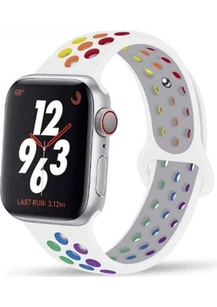 App Watch Spor Kordon 20MM Yeni Nesil Pim Mekanızmalı White-Prıde
