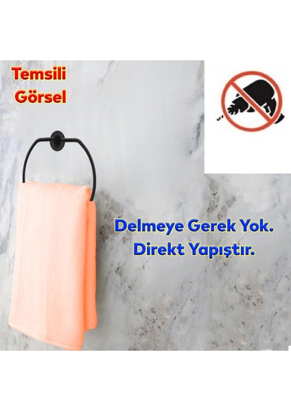 Metal Bez Havluluk Aparatı Yapışkanlı Lavabo Banyo Mutfak Standı Bez Havlu Askısı Paslanmaz Siyah fırsatları