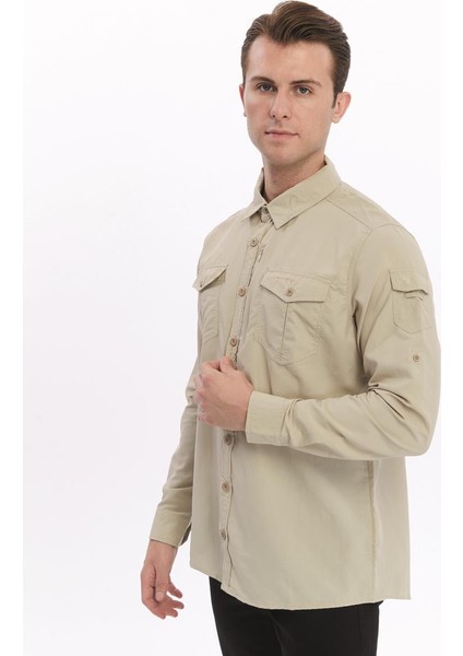 Odina Erkek Gömlek-Bej fırsatları