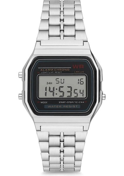 Gümüş Unisex Retro Saat