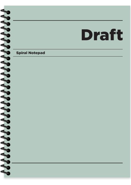 Draft Spiralli Yeşil Sert Kapak 80 Yaprak 17 x 24 cm Kareli Defter