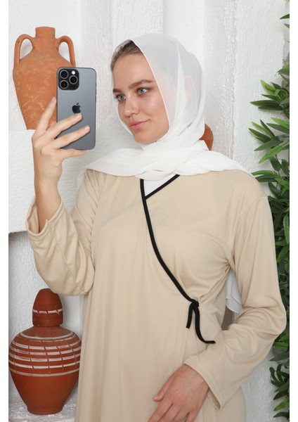 Yandan Bağlamalı Pamuklu Kadın Namaz Elbisesi Çift Bağcıklı Tesettür Elbise fiyatları