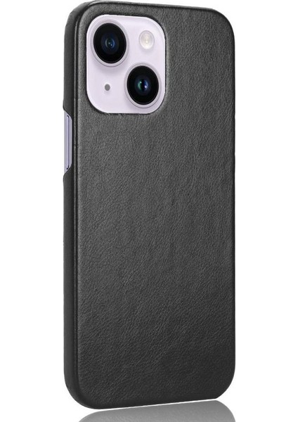 IPhone 14 Için Retro Durumda Artı Uyumluluk Retro Lychee Desen Anti (Yurt Dışından)