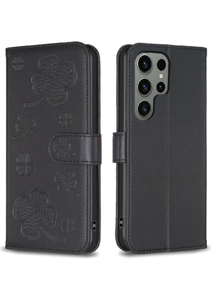 Samsung Galaxy S24 Ultra 5g Çok Renkli Pu Deri Yonca Için Flip Case (Yurt Dışından)