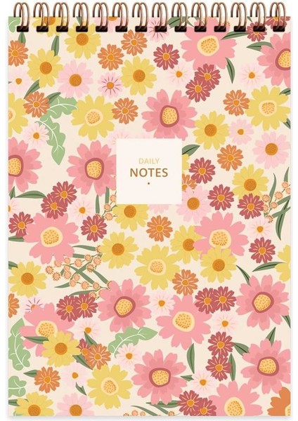 Daily Notes Spiralli Ilkbahar Karton Kapak 72 Yaprak 17 x 24 cm Çizgili Bloknot