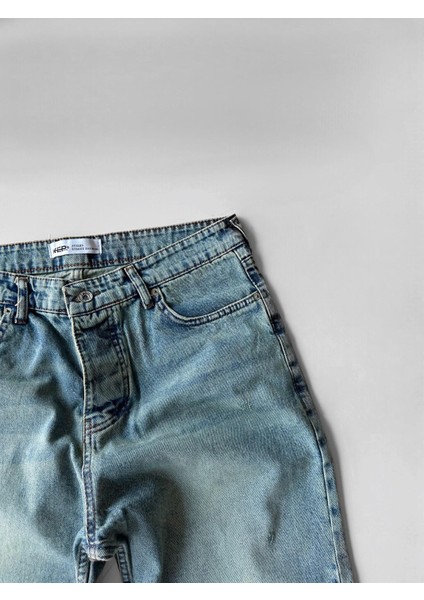 Erkek Boyfriend Yıkamalı Distressed Jean Pantolon Buz Mavi fiyatları