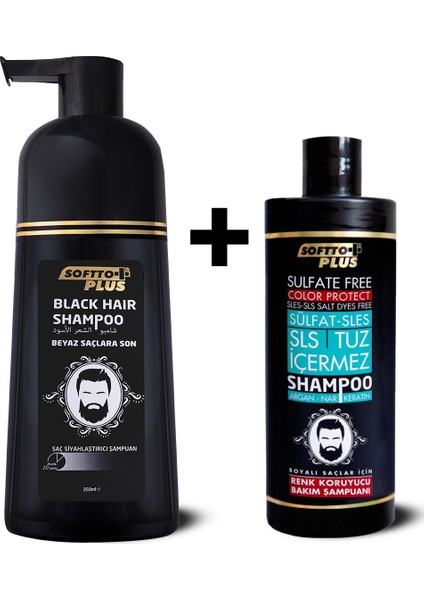 Black Haır Doğal Görünümlü Shampoo ve Özel Renk Koruyucu Şampuan paketi