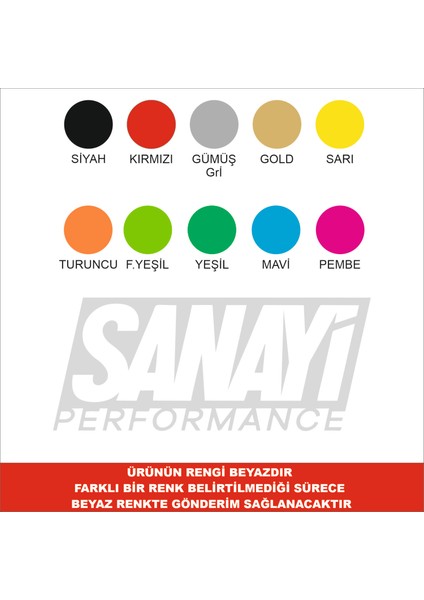 Sanayi Performance Araç Sticker 15X6 cm