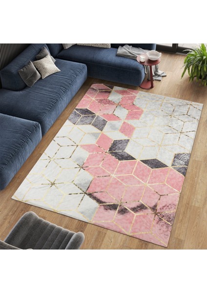 Süngerli Dijital Baskılı Modern Desen Halı Örtüsü