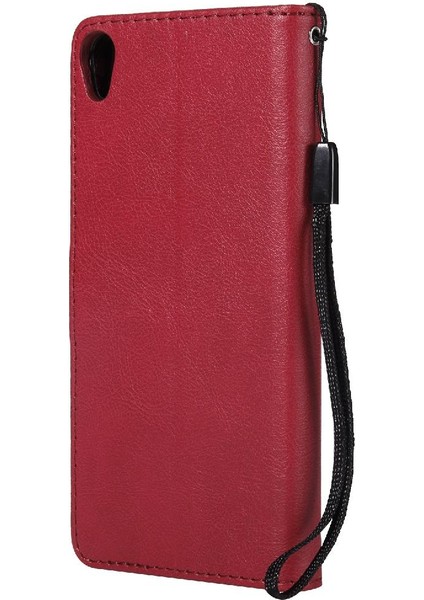 Sony Xperia E5 Klasik Düz Renk Iş Cüzdan Telefon Için Flip Case (Yurt Dışından)