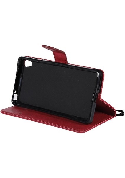 Sony Xperia E5 Klasik Düz Renk Iş Cüzdan Telefon Için Flip Case (Yurt Dışından)