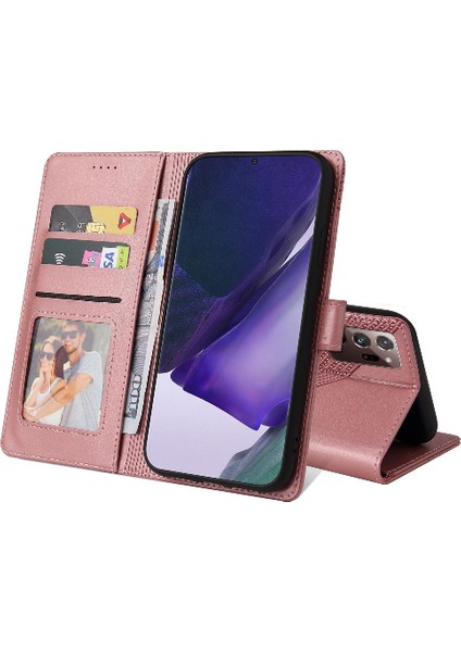 Samsung Galaxy Not 20 Için Flip Case Kickstand Premium Deri Üç (Yurt Dışından)