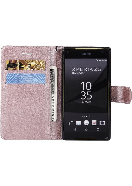 Sony Xperia Z5 Mini Klasik Düz Renk Için Flip Case Kart Yuvası ile Telefon (Yurt Dışından) fırsatları