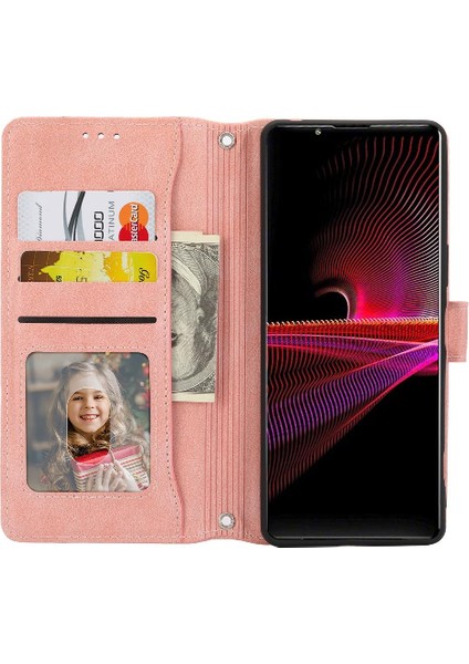 SZY Mall Sony Xperia 1 Iv Kickstand Manyetik Kapatma Pu Deri Kart Için Flip Case (Yurt Dışından)