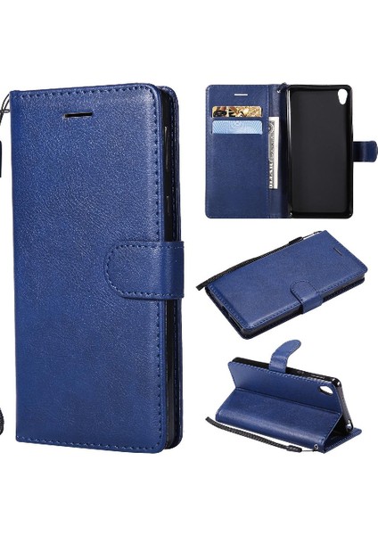 Sony Xperia E5 Klasik Düz Renk Iş Cüzdan Telefon Için Flip Case (Yurt Dışından)