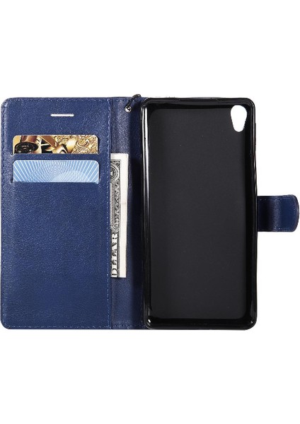 Sony Xperia E5 Klasik Düz Renk Iş Cüzdan Telefon Için Flip Case (Yurt Dışından)