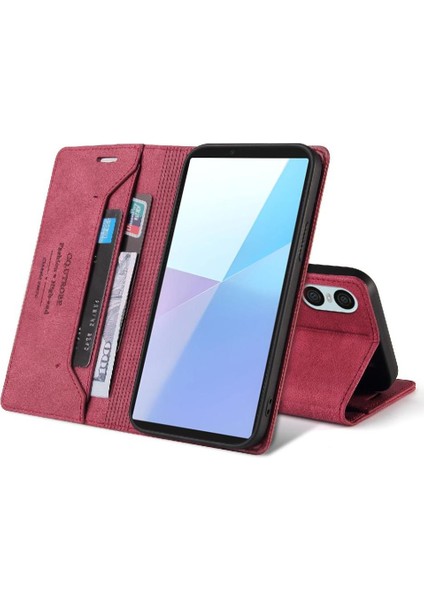 Sony Xperia 10 Vı Premium Deri Premium Deri Iki Için Flip Case (Yurt Dışından)