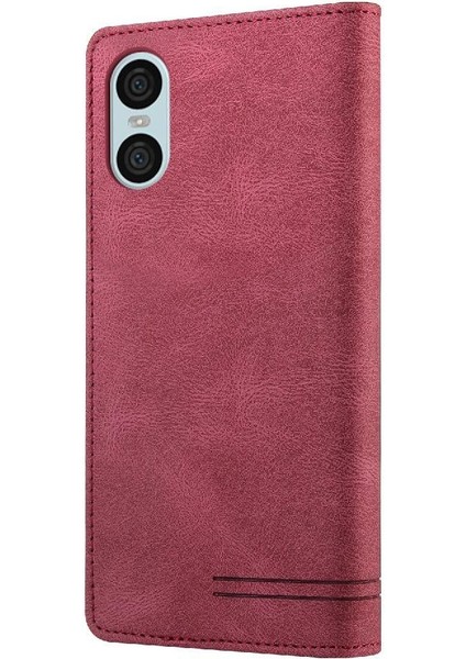 Sony Xperia 10 Vı Premium Deri Premium Deri Iki Için Flip Case (Yurt Dışından)