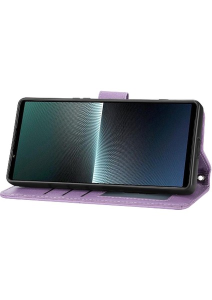 Sony Xperia 5 V Kickstand Kart Tutucu Askı Manyetik Pu Için Flip Case (Yurt Dışından) indirimleri