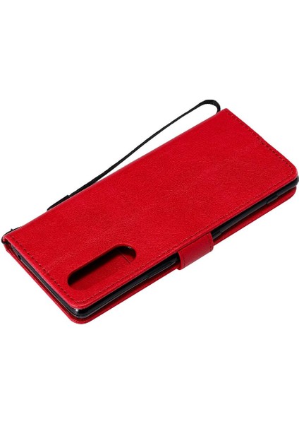 Kart Yuvası Klasik Düz Renk Iş ile Sony Xperia 5 Için Flip Case (Yurt Dışından)