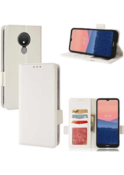 Nokia C21 Manyetik Cüzdan Kart Yuvaları Için Kılıf Tutucu Yan Toka Pu Deri (Yurt Dışından)