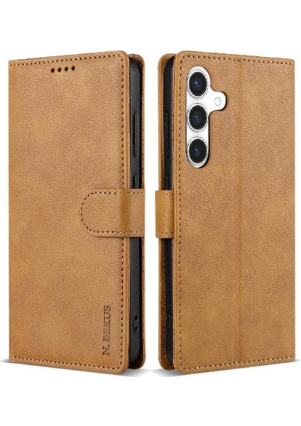 Samsung Galaxy S24 Manyetik Kapatma Anti Kayma Kart Yuvaları Için Flip Case (Yurt Dışından)