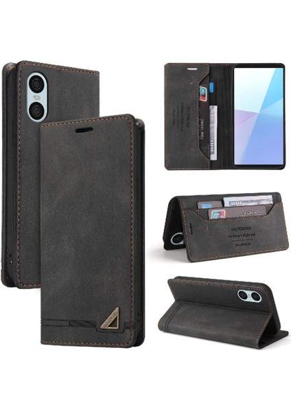 Sony Xperia 10 Vı Premium Deri Premium Deri Iki Için Flip Case (Yurt Dışından)