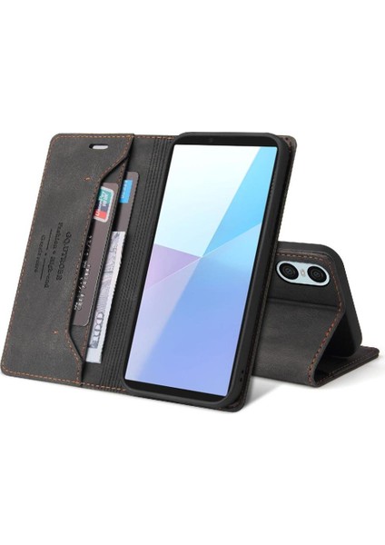 Sony Xperia 10 Vı Premium Deri Premium Deri Iki Için Flip Case (Yurt Dışından) modelleri