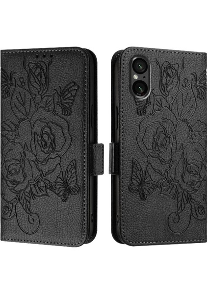 Kredi Kartı Yuvası Manyetik Cüzdan Pu Deri ile Sony Xperia 5 V Için Kılıf (Yurt Dışından)