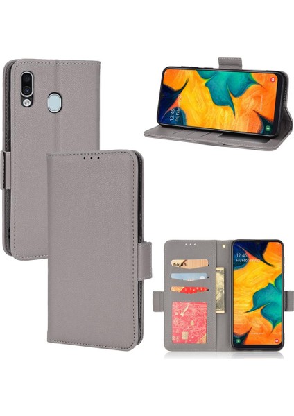 Samsung Galaxy A20/A30 Cüzdan Kart Yuvaları Tutucu Manyetik Yan Pu (Yurt Dışından)