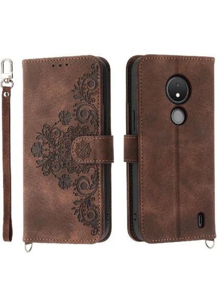 Nokia C21 Kabartmalı Darbeye Bileklik Çoklu Kredi Kartı Için Flip Case (Yurt Dışından) modelleri