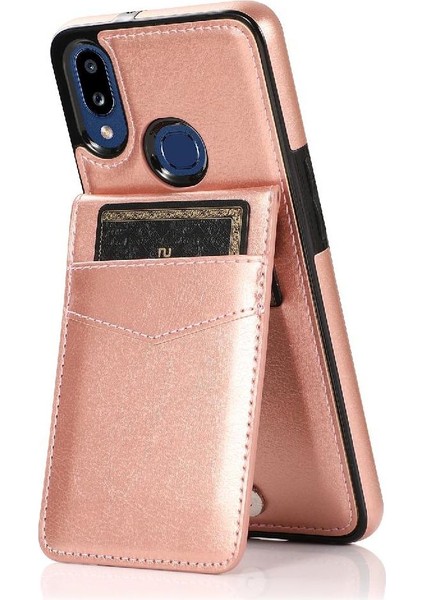 Samsung Galaxy A40 Kart Tutucu Kılıf Cüzdan Manyetik Toka ile Uyumlu (Yurt Dışından)
