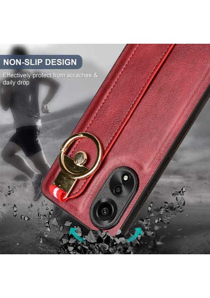 Oppo A78 4g Kolaylık Bilek Kayışı Premium Pu Deri Için Flip Case (Yurt Dışından) fırsatları