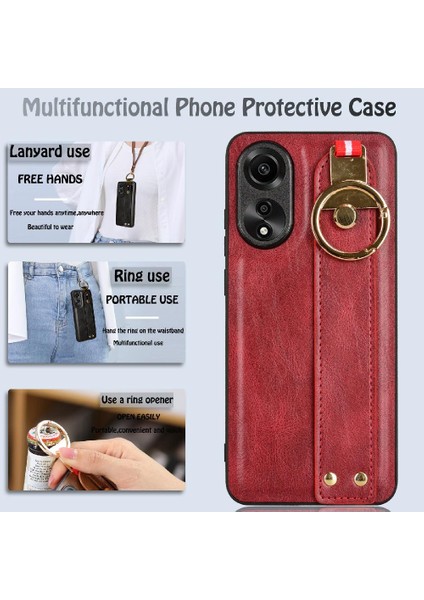 Oppo A78 4g Kolaylık Bilek Kayışı Premium Pu Deri Için Flip Case (Yurt Dışından) indirimleri