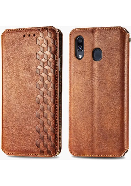 Samsung Galaxy A30 Cüzdan Fonksiyonu Için Kılıf Deri Kılıf Kapak Çevirin (Yurt Dışından)