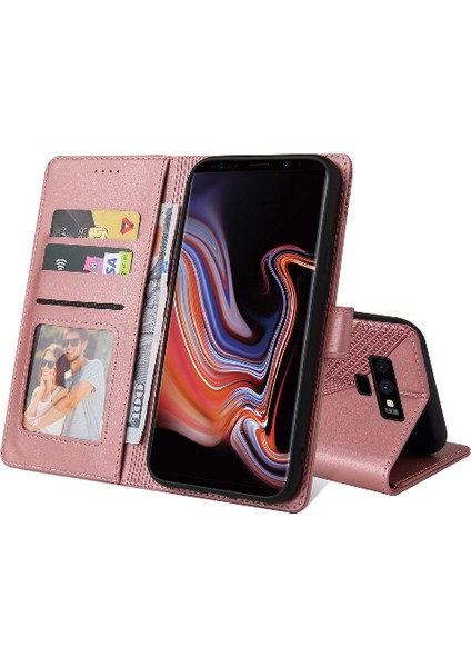 Samsung Galaxy Not 9 Için Flip Case Kickstand Premium Deri Üç Kart (Yurt Dışından)