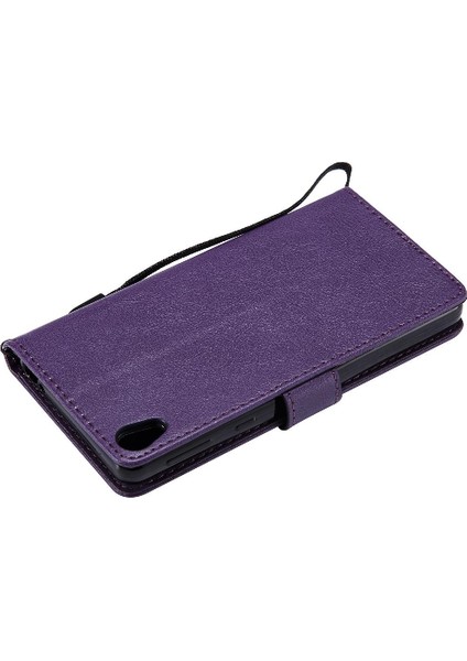 Sony Xperia E5 Klasik Düz Renk Iş Cüzdan Telefon Için Flip Case (Yurt Dışından)