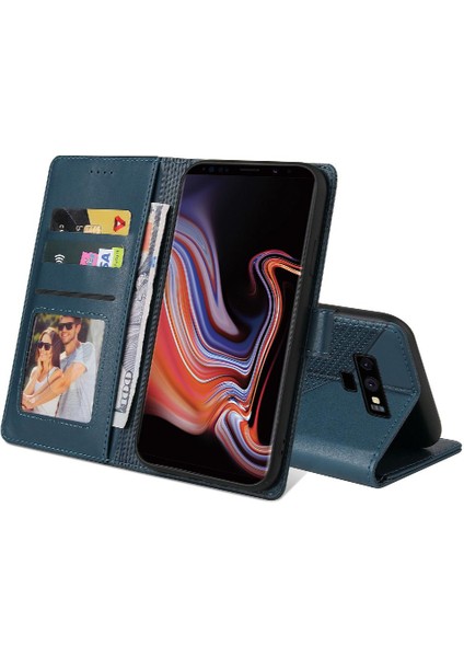 Samsung Galaxy Not 9 Için Flip Case Kickstand Premium Deri Üç Kart (Yurt Dışından)