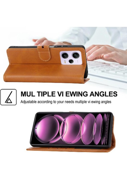 Cüzdan Kılıf Için Xiaomi Poco X5 Kabartmalı Manyetik Kapatma Kickstand Tüm (Yurt Dışından)