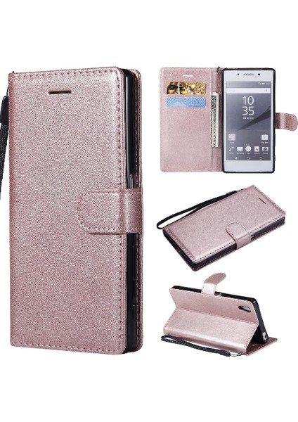 Sony Xperia Z5 Yüksek Kaliteli Deri Klasik Düz Renk ile Flip Case (Yurt Dışından)