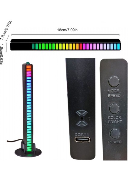 Ekolayzer Sese Duyarlı 5V/1A D08-RGB