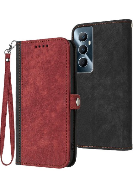 Realme C65 Pu Deri Manyetik Kapatma Flip Folio Kitap Kickstand Için Kılıf (Yurt Dışından)