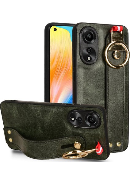 Oppo A78 4g Kolaylık Bilek Kayışı Premium Pu Deri Için Flip Case (Yurt Dışından)