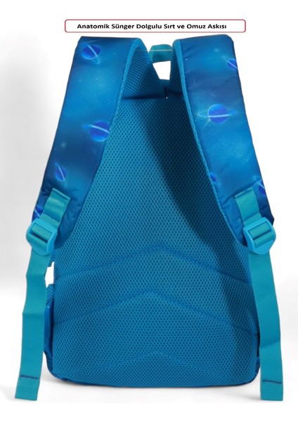 1661 Anatomik Sırtlı Yapılı Kız Çocuk Ilkokul Çantası - NKT01661-SAKS Mavi-Tek Ebat modelleri
