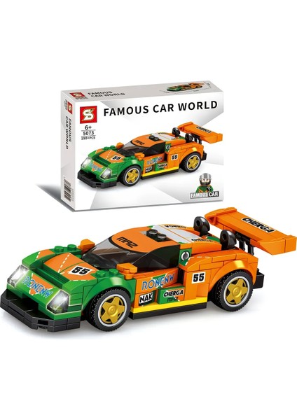 Sembo Block Famous Cars Yarış Arabaları Yapı Blokları LEGO ile Uyumlu Turuncu