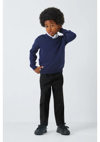 Erkek Çocuk Regular Kalıp Rahat Esnek Yüksek Bel Premium Trend Okul Pantolonu