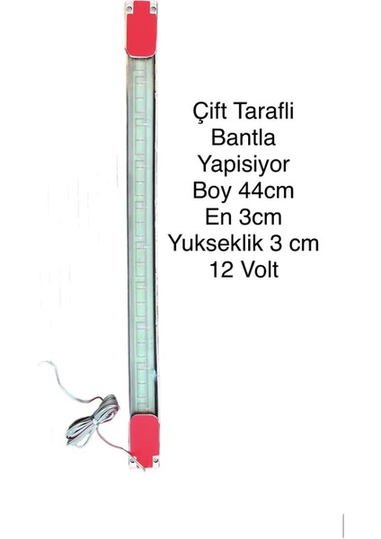 1 Adet 12 Volt Dekor Beyaz LED Lamba Yapıştırma Tavan Lambası Ayak Altı Lamba 44 cm EN3CM Yük. 3cm