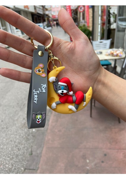 Pijamalı Uyuyan Tom&jerry Anahtarlık Çanta Süsü Tom