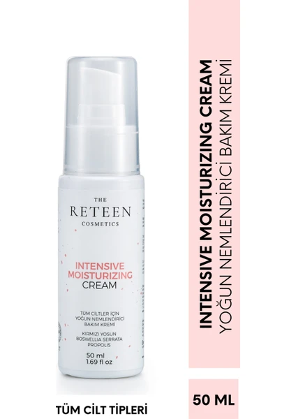 The RETEEN Cosmetics 24 Saat Etkili Yoğun Onarıcı Kırmızı Yosun Bariyer Koruyucu Nemlendirici Cilt Bakım Kremi 50 ml