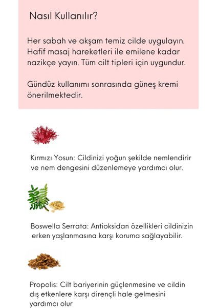 24 Saat Etkili Yoğun Onarıcı Kırmızı Yosun Bariyer Koruyucu Nemlendirici Cilt Bakım Kremi 50 ml